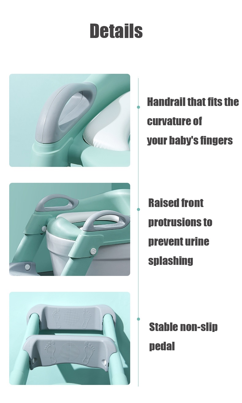 Folding Infant Potty Seat Urinal Backrest Training Chair with Step Stool Ladder for Baby Toddlers Boys Girls Safe Toilet Potties